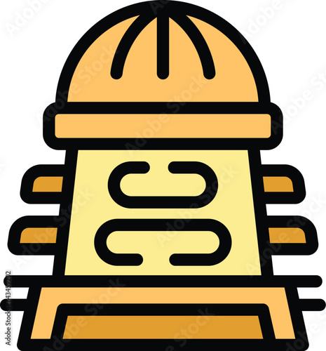 Monument icon outline vector. Cambodia landmark. Travel culture color flat