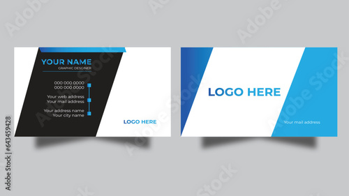 Modern business card template. Portrait and landscape orientation. Horizontal and vertical layout. Vector illustration. photo