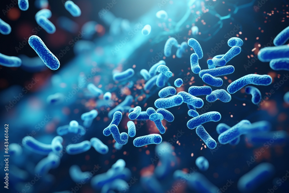 Bacteria Bacterium Blue color - obrazy, fototapety, plakaty 