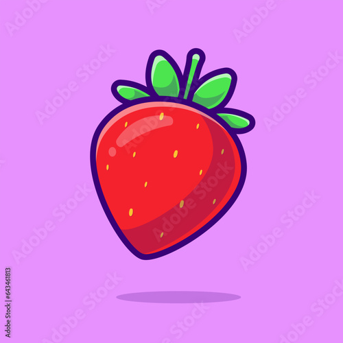 Strawberries Fruit Cartoon Vector Icon Illustration. Food
Nature Icon Concept Isolated Premium Vector. Flat Cartoon
Style