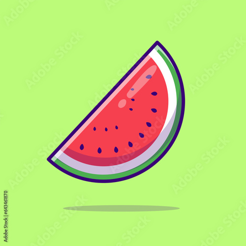 Watermelon Fruit Cartoon Vector Icon Illustration. Food
Nature Icon Concept Isolated Premium Vector. Flat Cartoon
Style