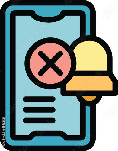 Smartphone disconnect icon outline vector. Digital detox. Social media color flat