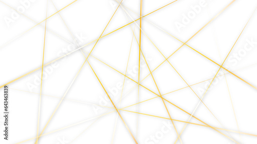 Random geometric line seamless pattern. Golden outline monochrome texture. Vector illustration.