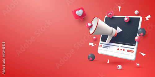 Video channel content social media marketing background