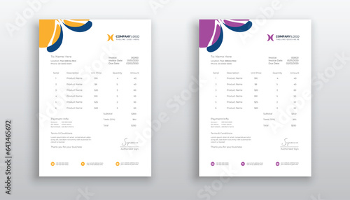 creative modern invoice template for your business
