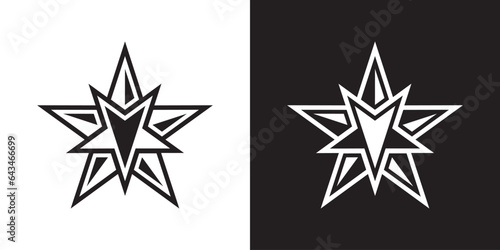 Vector silhouette star logo design template