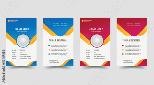
ID card design template, office id card, business id card, customize id card, Id cards design, corporate id card design, vector.
