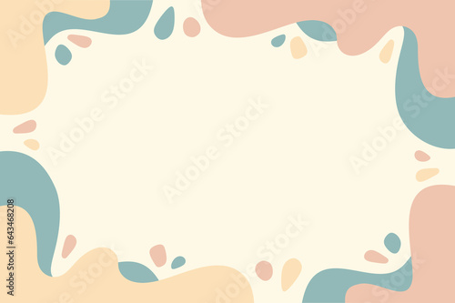 Vector Graphic Illustration Aesthetic Background Template with Minimalist Yellow Pastel Colors and Pebble Inspired Accents. Simple and Minimalist Background Template.