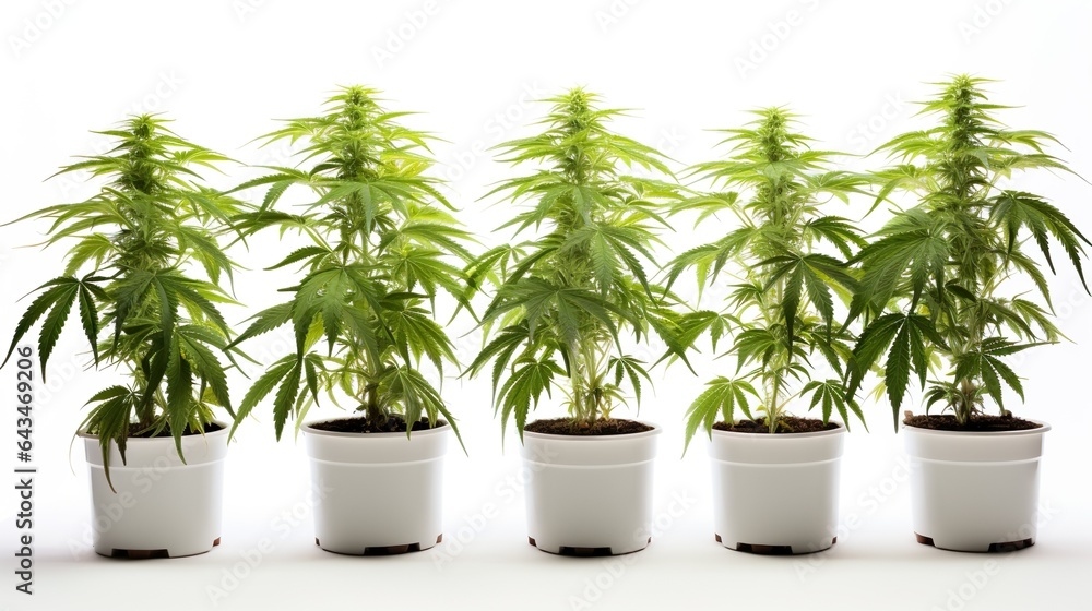 Cannabis plants in a flower pot