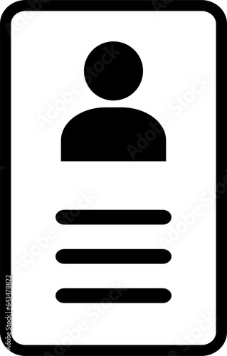 Employee clerk card, vcard icon illustration for graphic design, logo, web site, social media, mobile app, ui