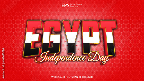egypt editable text effect with egypt flag pattern suitable for poster design about holiday, Feast day or egypt independence day moment