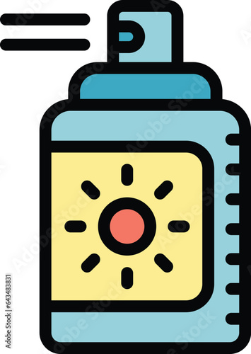 Summer spray icon outline vector. Sport sea. Surfer diving color flat