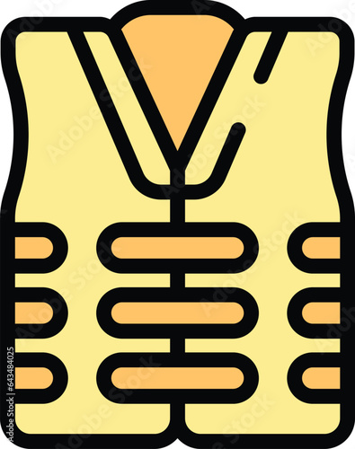 Sea vest icon outline vector. Sport summer. Beach ski color flat