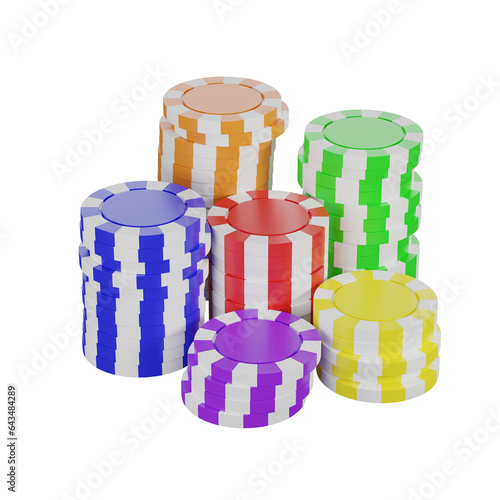 casino chips on white