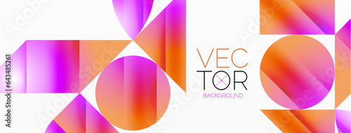 Serene gradient template. Circles and triangles mingle in minimalist perfection. Gentle fusion of forms and hues creates balanced yet captivating backdrop, embodying modern sophistication