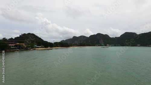 Aerial panoramic view of koh phi phi island in krabi province thailand southeast asia travel holiday destination photo