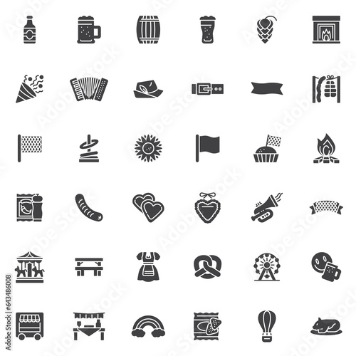 Oktoberfest festival vector icons set