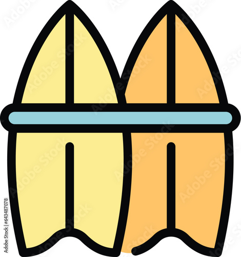 Kitesurfing board icon outline vector. Extreme speed. Water sport color flat