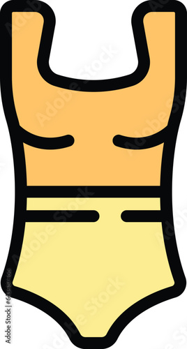 Woman swimwear icon outline vector. Extreme summer. Water sport color flat