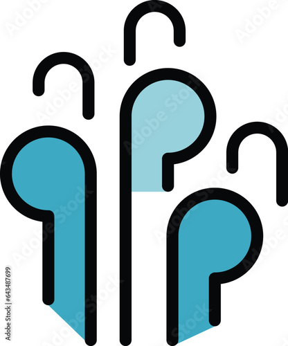 Summer wind icon outline vector. Water sport. Surfing extreme color flat
