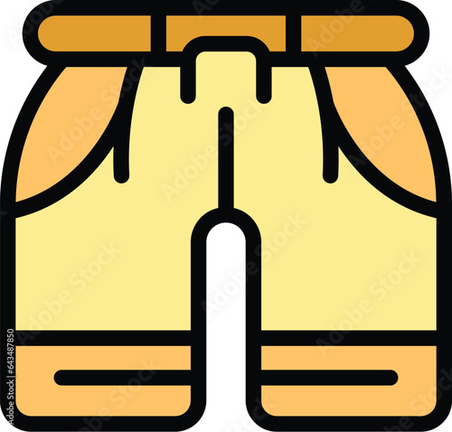 Swimming shorts icon outline vector. Water sport. Beach surf color flat