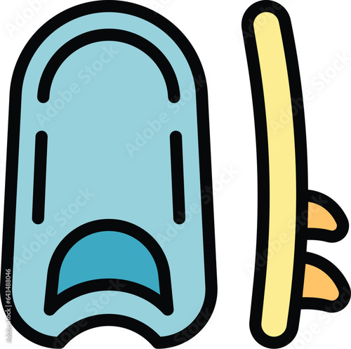 Wind surf board icon outline vector. Water sport. Surfing extreme color flat
