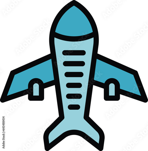 Summer flight icon outline vector. Wind kite. Active freestyle color flat