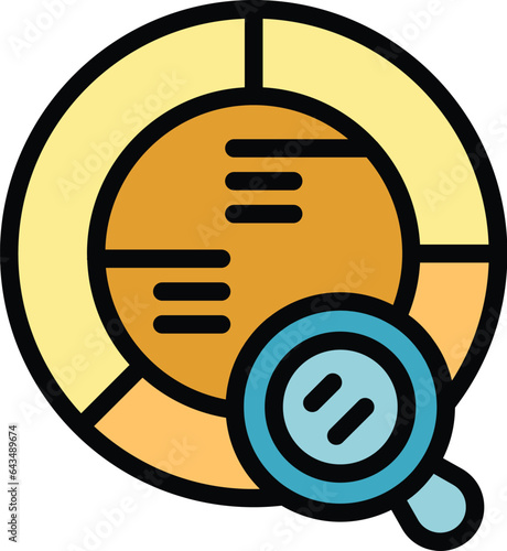 Search finance icon outline vector. Business incubator. Idea startup color flat