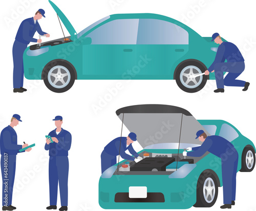 flat vector illustration of car mechanic