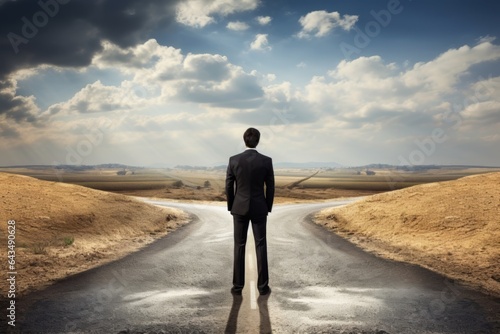 岐路に立つビジネスマン
