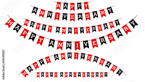 Happy anniversary bunting flags banner.
