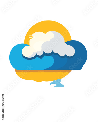 Cloud simple vector illustration isolated cartoon design