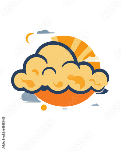 Cloud simple vector illustration isolated cartoon design