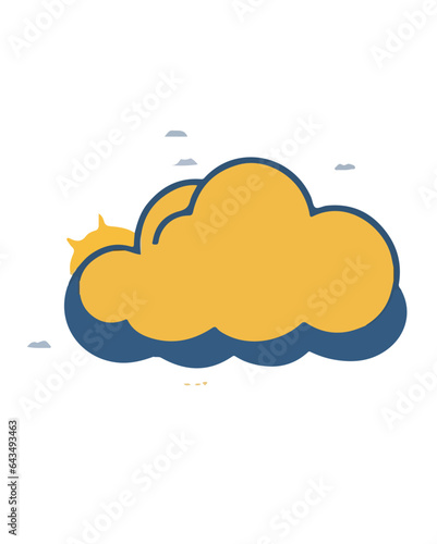 Cloud simple vector illustration isolated cartoon design
