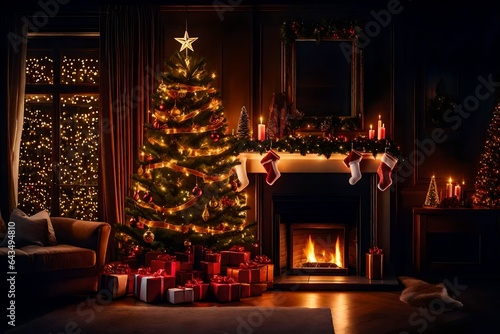 christmas trees with gifts