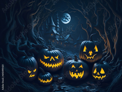 Haunting Glow of the Carved Jack-o'-Lanterns