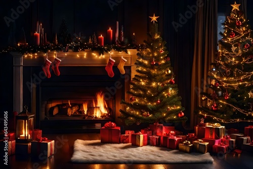 christmas trees with gifts