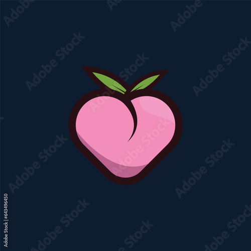 peach love logo vector design.