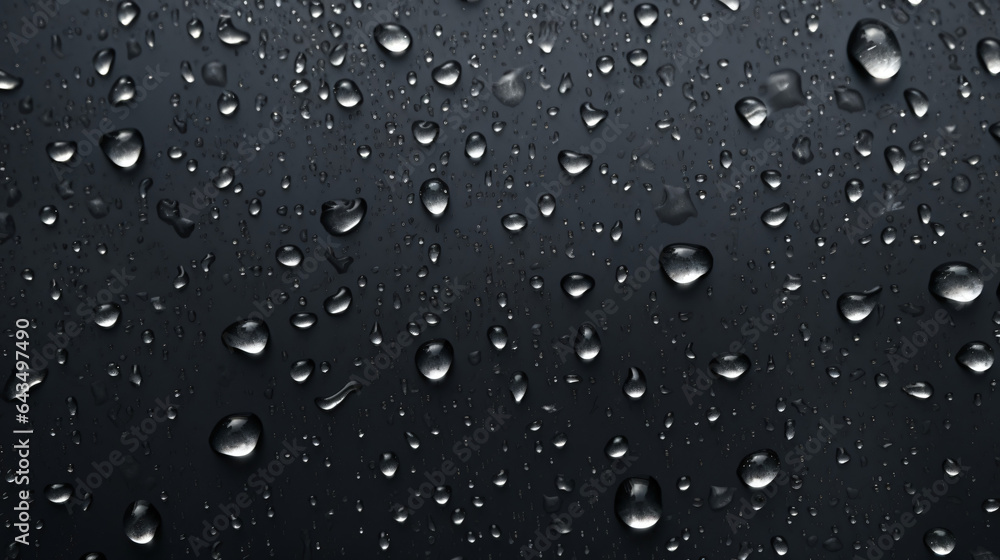 Water Black background with raindrops - obrazy, fototapety, plakaty 