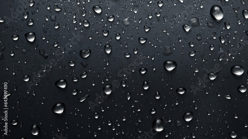 Water Black background with raindrops photo