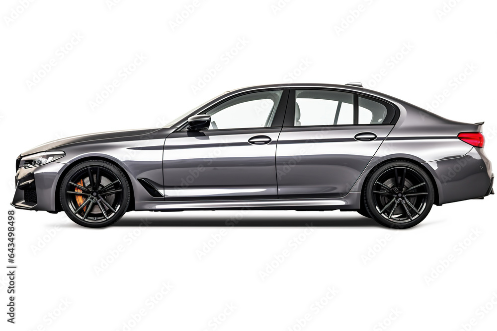 Gray car isolated on white background. Design and speed. Gray car isolated on white background. Design and speed.