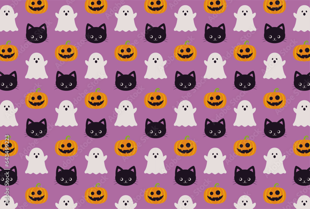 seamless pattern with a set of halloween icons for banners, cards, flyers, social media wallpapers, etc. seamless pattern with a set of halloween icons for banners, cards, flyers, social media wallpapers, etc.