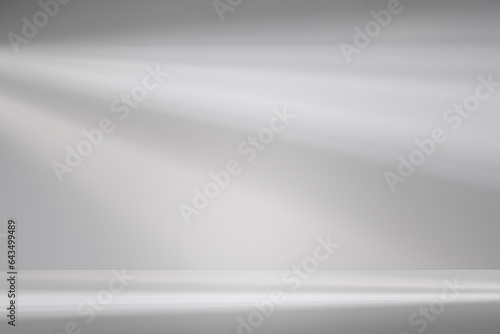 Empty studio interior background and backdrop and product display stands with white lights and shadows, empty space for text