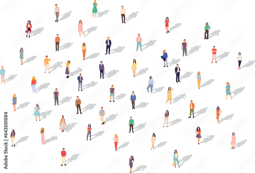 people in flat style on white background vector