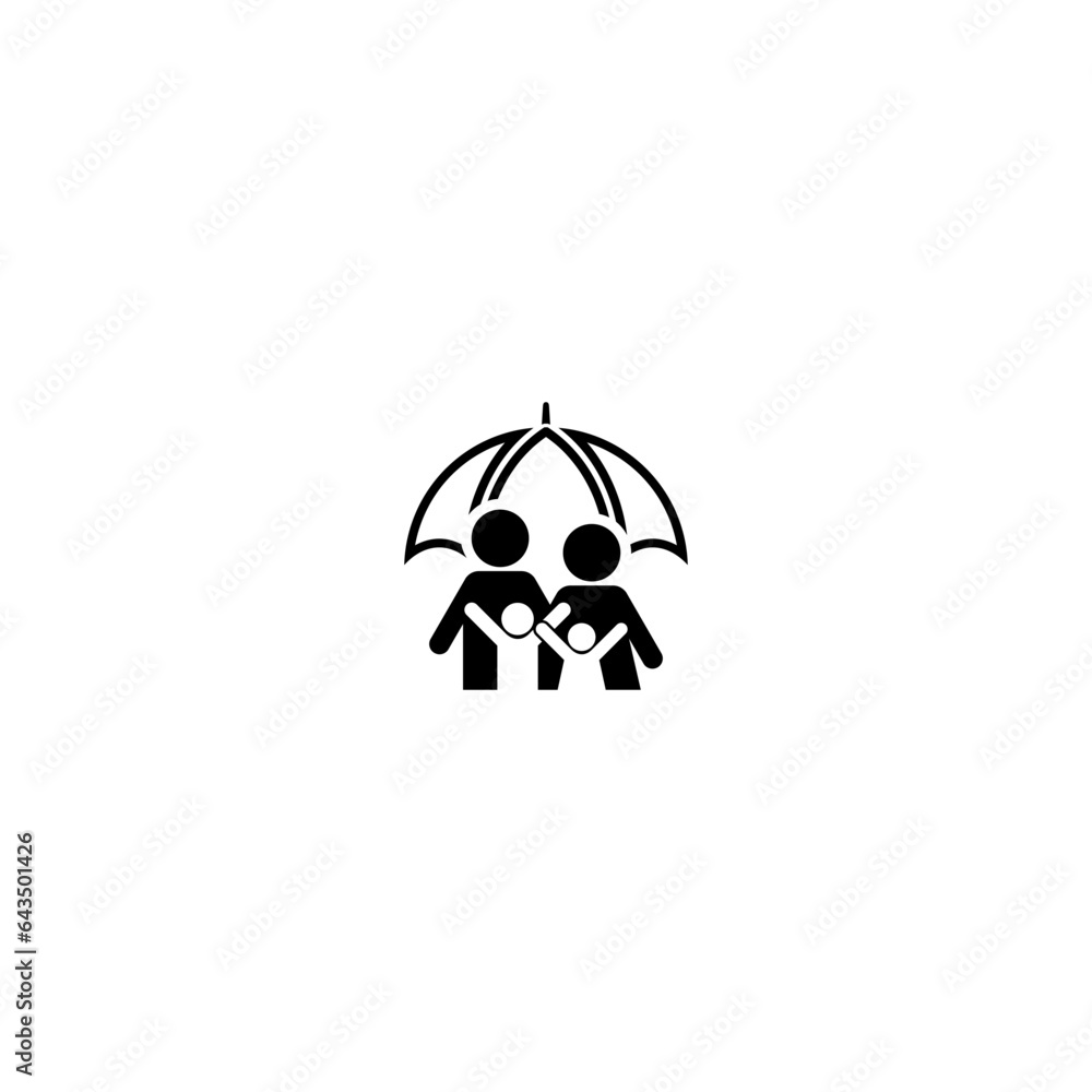 Protect your family icon isolated on white background Protect your family icon isolated on white background