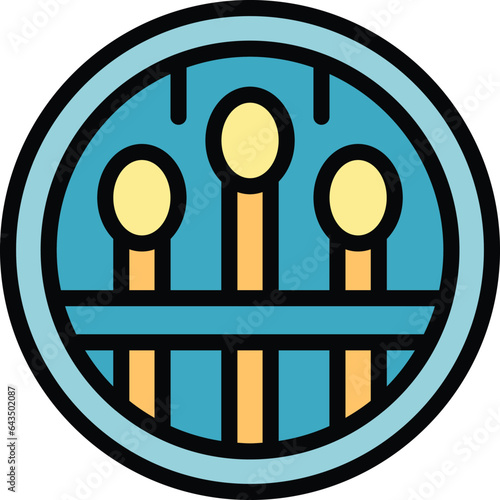 Eco cotton swab icon outline vector. Plastic stick. Dna bud color flat