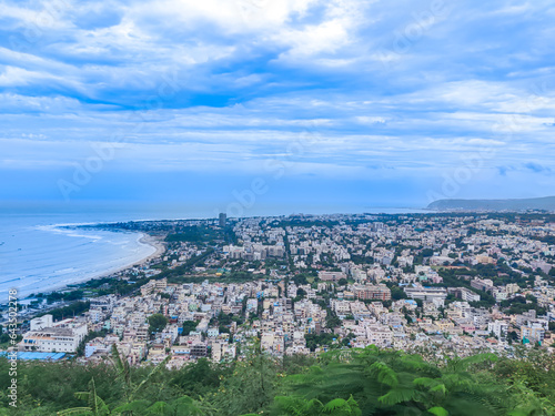 A panoramic view of the city of Visakhapatnam, also known as Vizag, in the state of Andhra Pradesh, India.