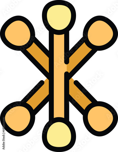 Pick swab icon outline vector. Cotton ear. Sterile individual color flat