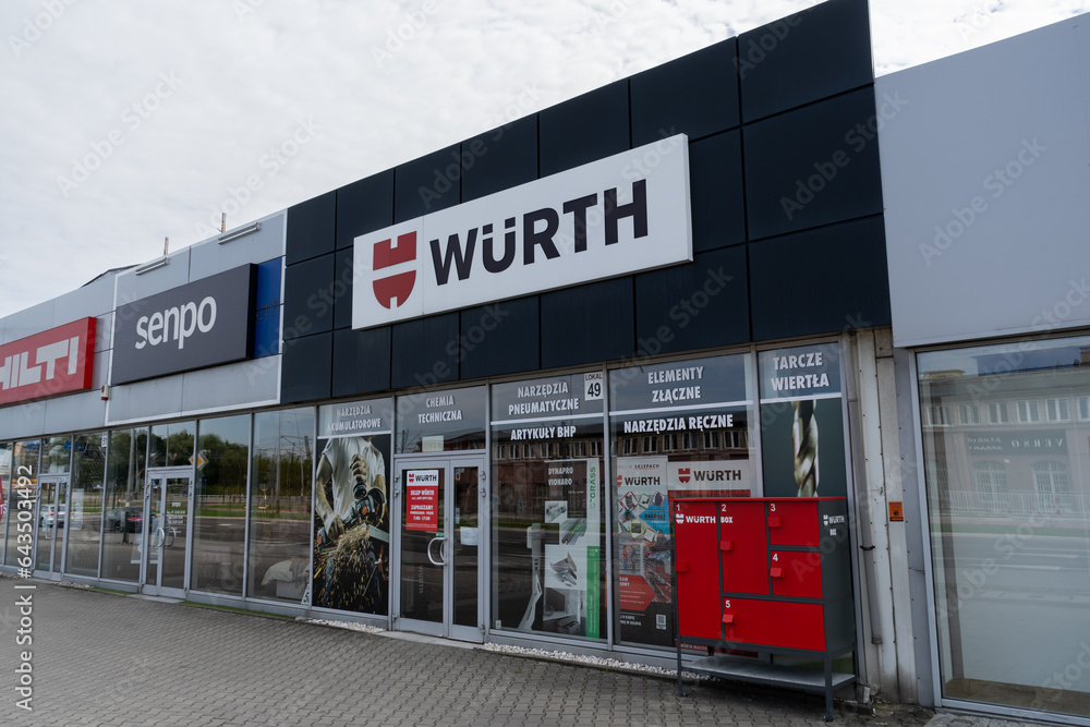 Würth store with logo sign. Multinational company, supplier of ...