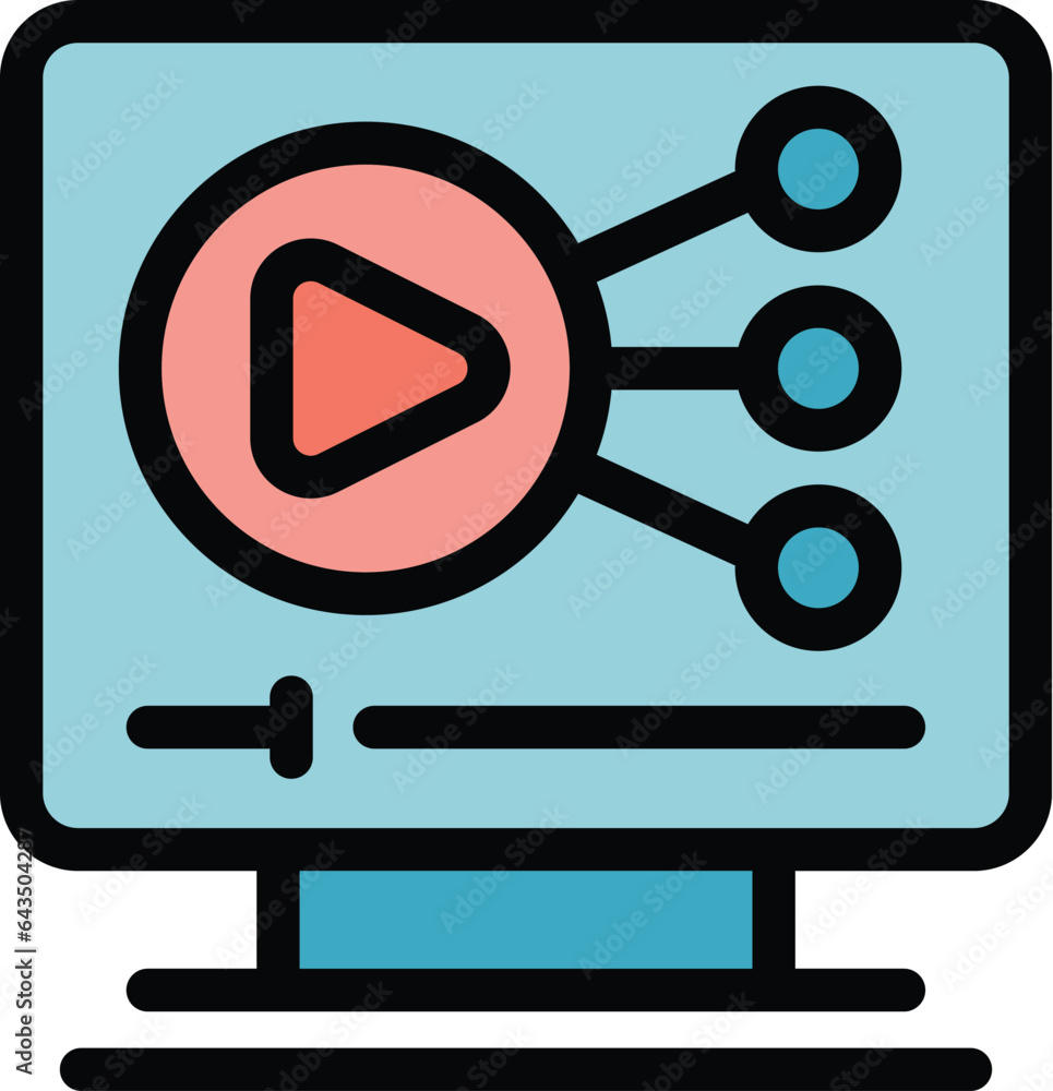 Smart monitor icon outline vector. Camera wifi. Home tv color flat Smart monitor icon outline vector. Camera wifi. Home tv color flat